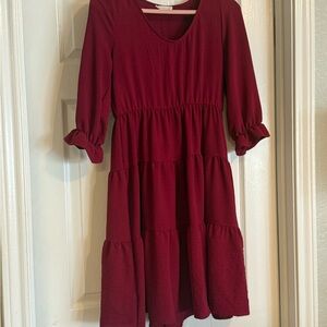 Elegant Burgundy Midi Dress
